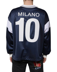 Dolce & Gabbana Blue White Milano Long Sleeve Jersey T-shirt -   -  Dolce & Gabbana.