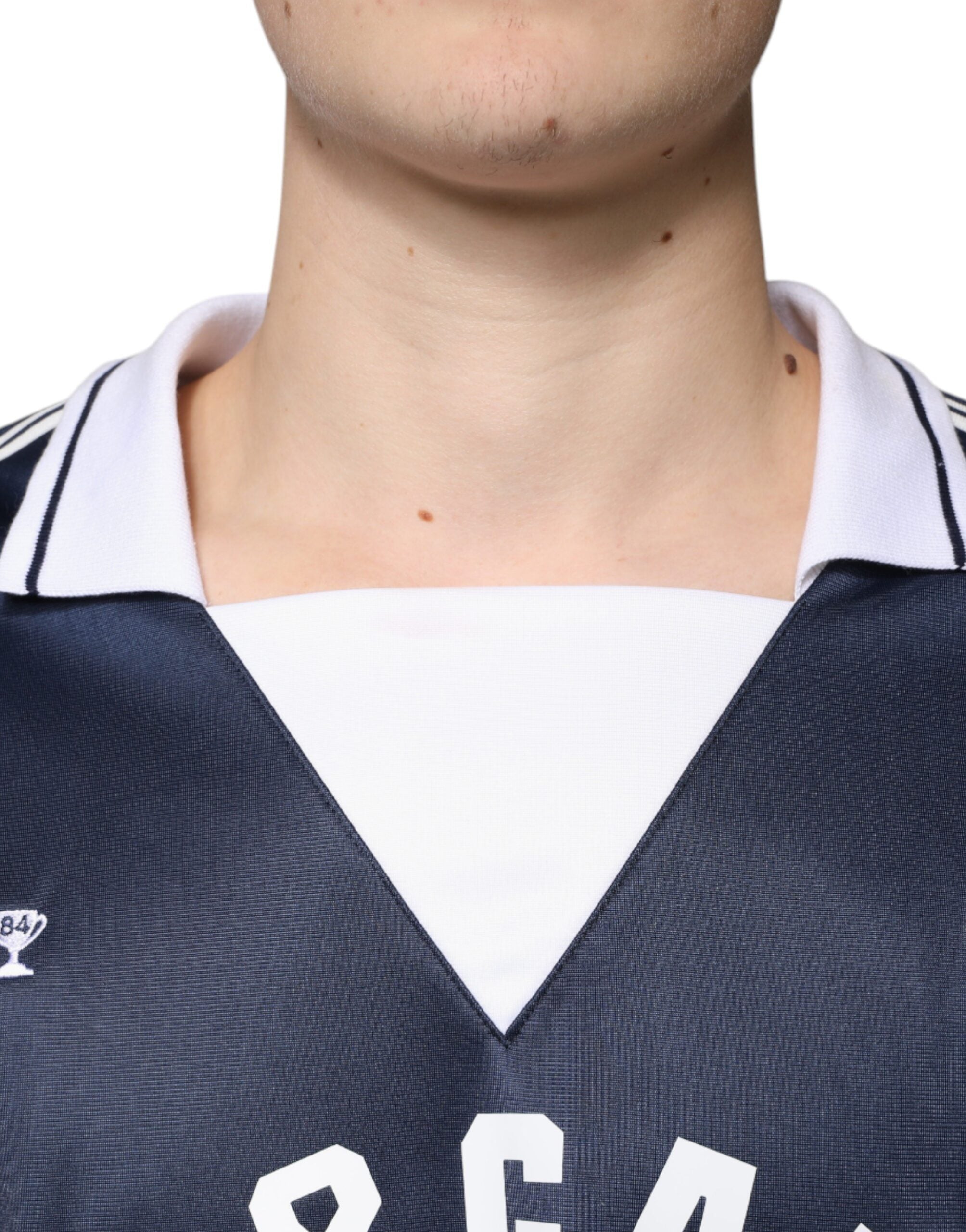 Dolce & Gabbana Blue White Milano Long Sleeve Jersey T-shirt -   -  Dolce & Gabbana.