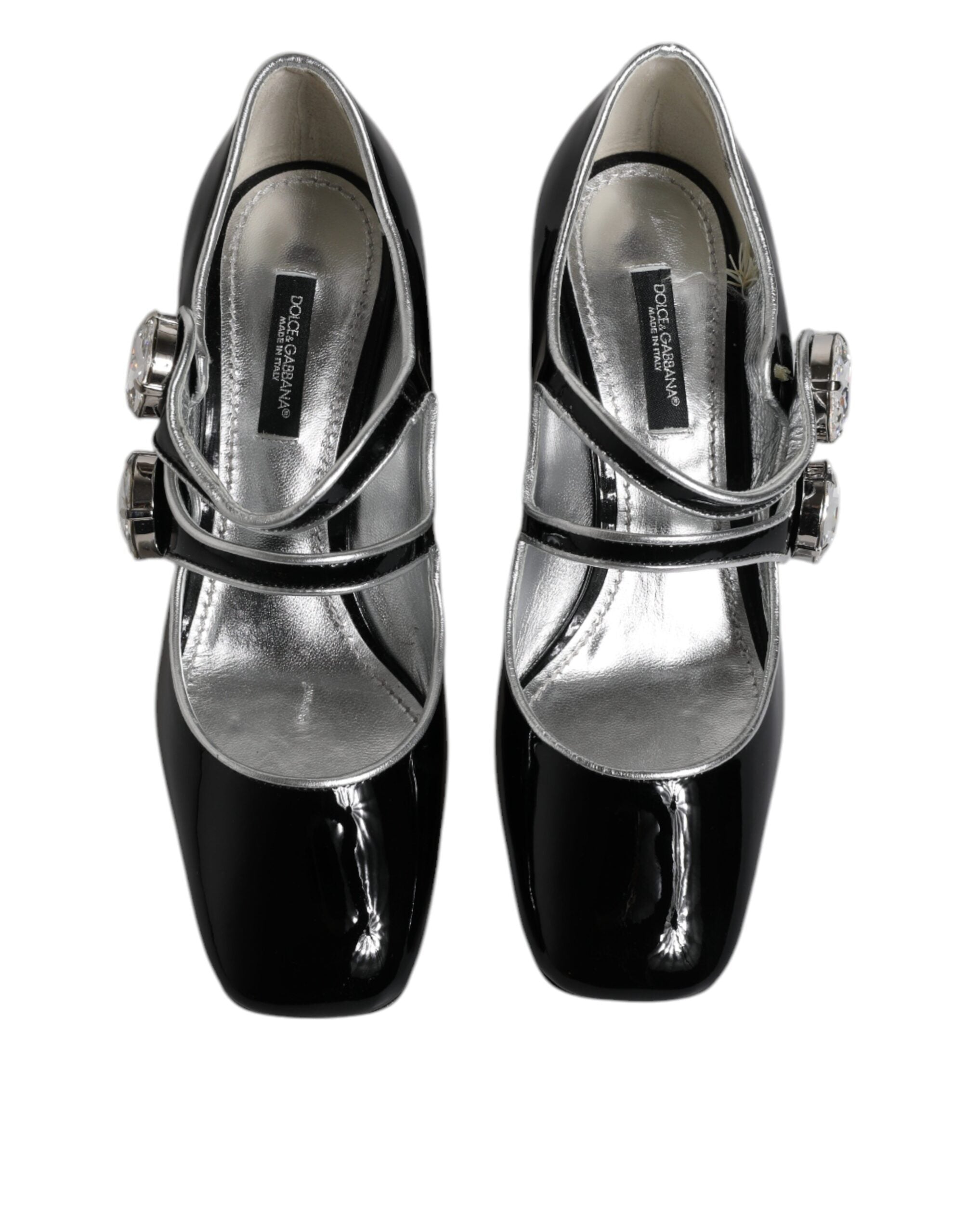 Dolce & Gabbana Black Patent Leather Crystal Mary Jane Pumps Shoes -   -  Dolce & Gabbana.