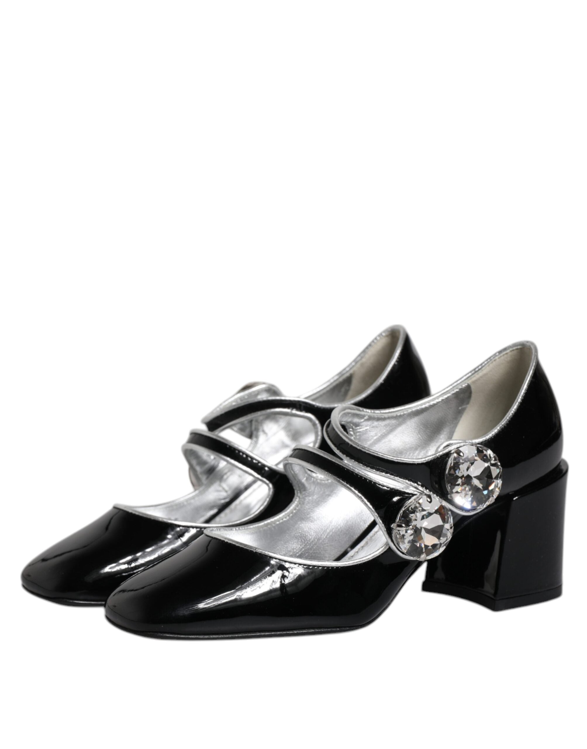 Dolce & Gabbana Black Patent Leather Crystal Mary Jane Pumps Shoes -   -  Dolce & Gabbana.