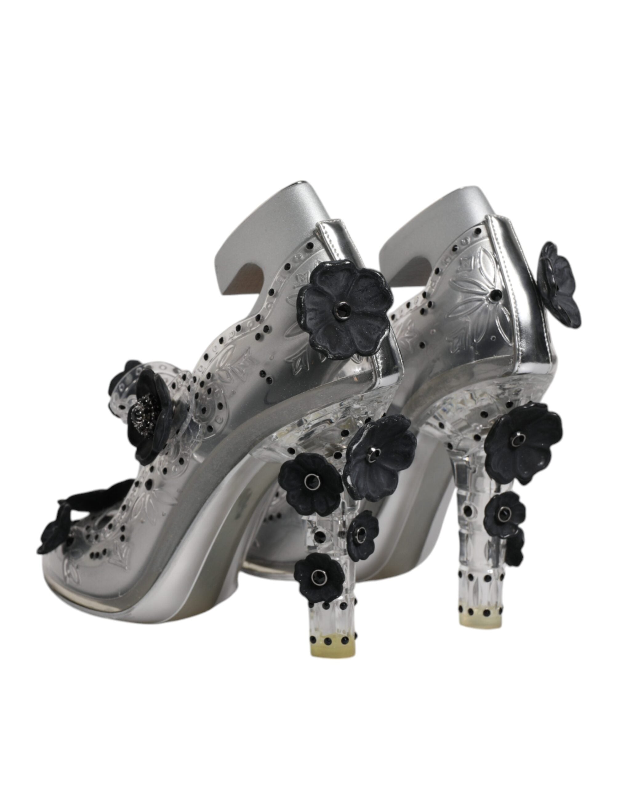 Dolce & Gabbana Clear Floral Crystal CINDERELLA Heels Shoes -   -  Dolce & Gabbana.