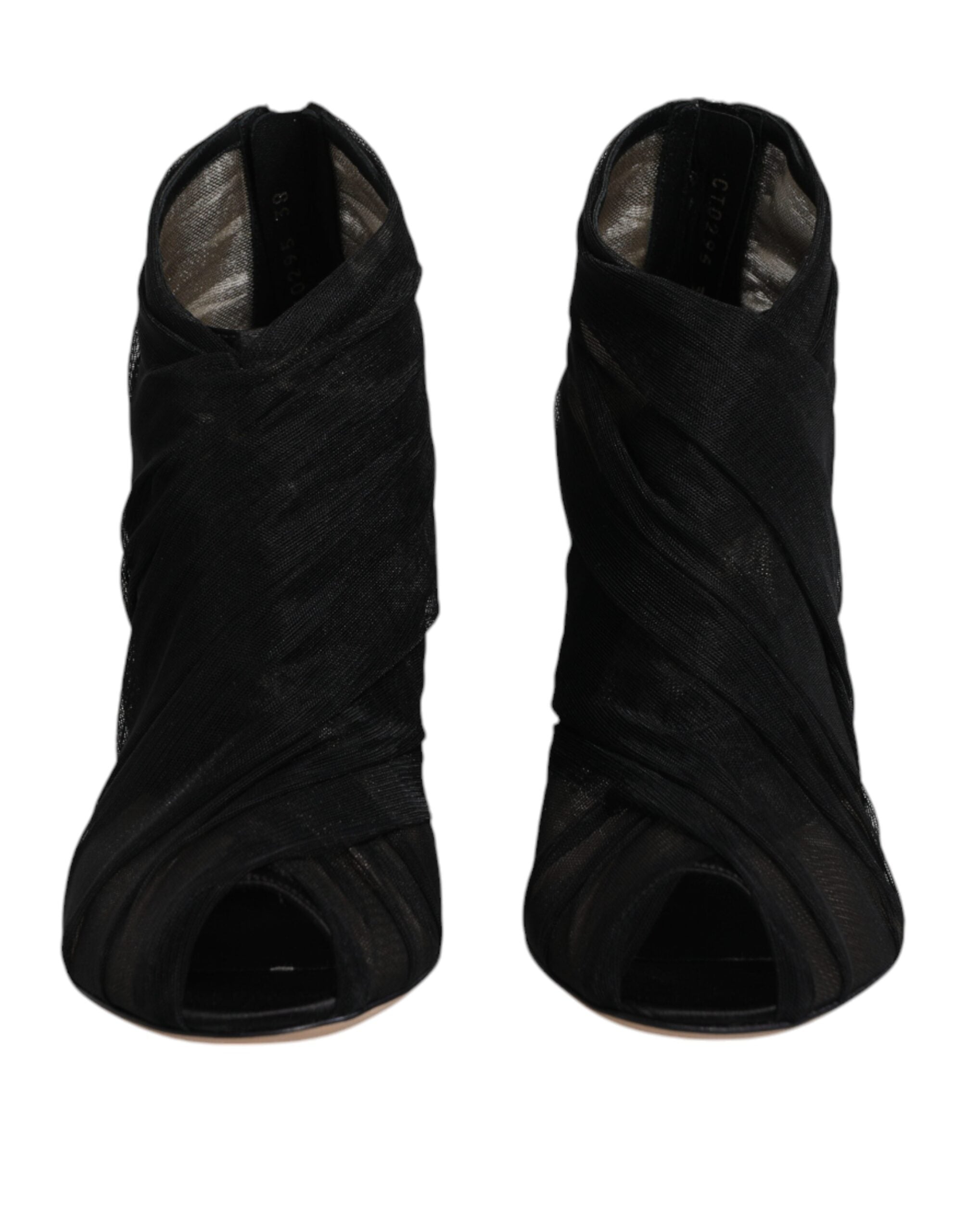 Dolce & Gabbana Black Mesh Stiletto Heels Ankle Boots Shoes -   -  Dolce & Gabbana.