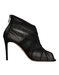 Dolce & Gabbana Black Mesh Stiletto Heels Ankle Boots Shoes -   -  Dolce & Gabbana.