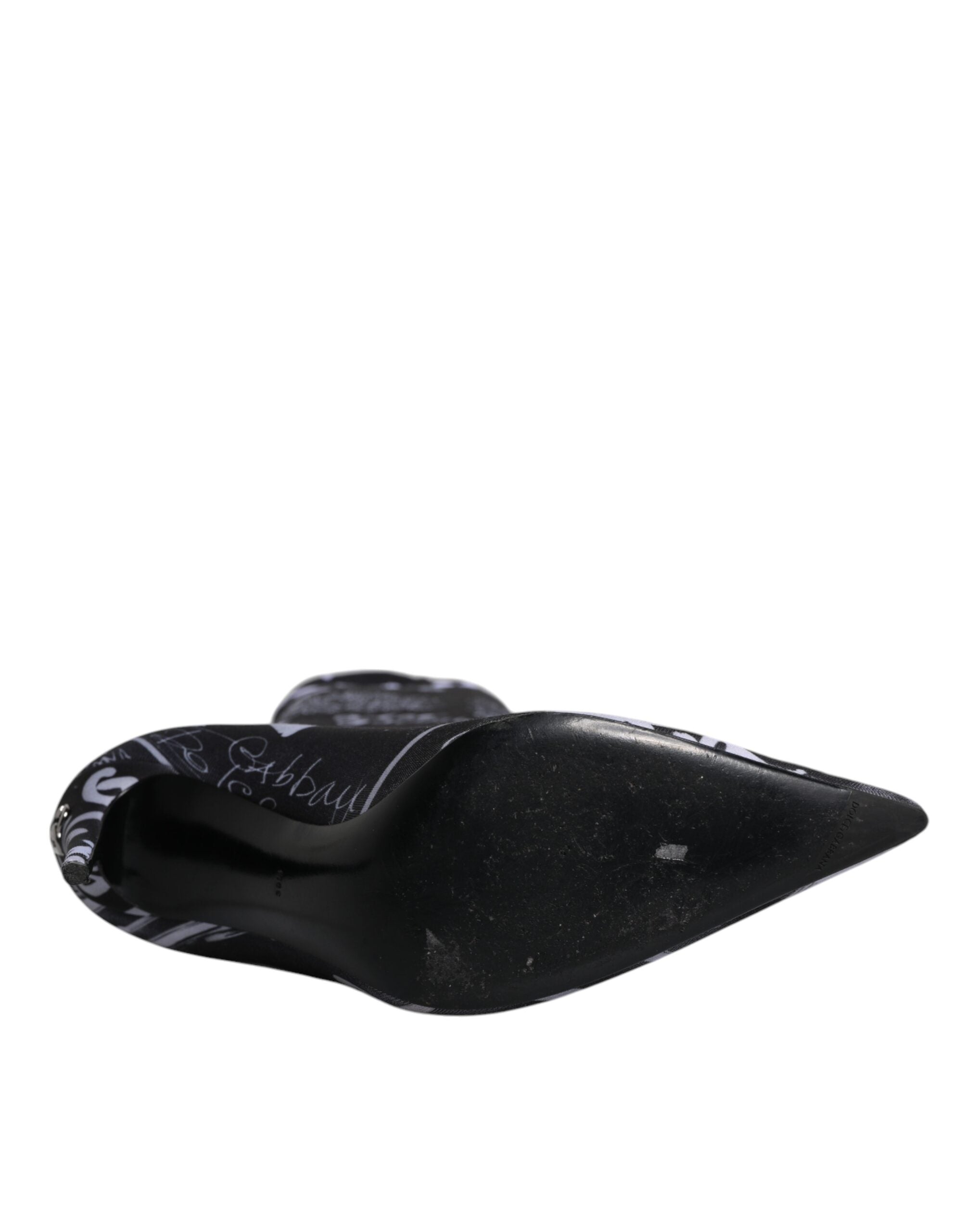 Dolce & Gabbana Black Logo Stretch Heels High Boots Shoes -   -  Dolce & Gabbana.