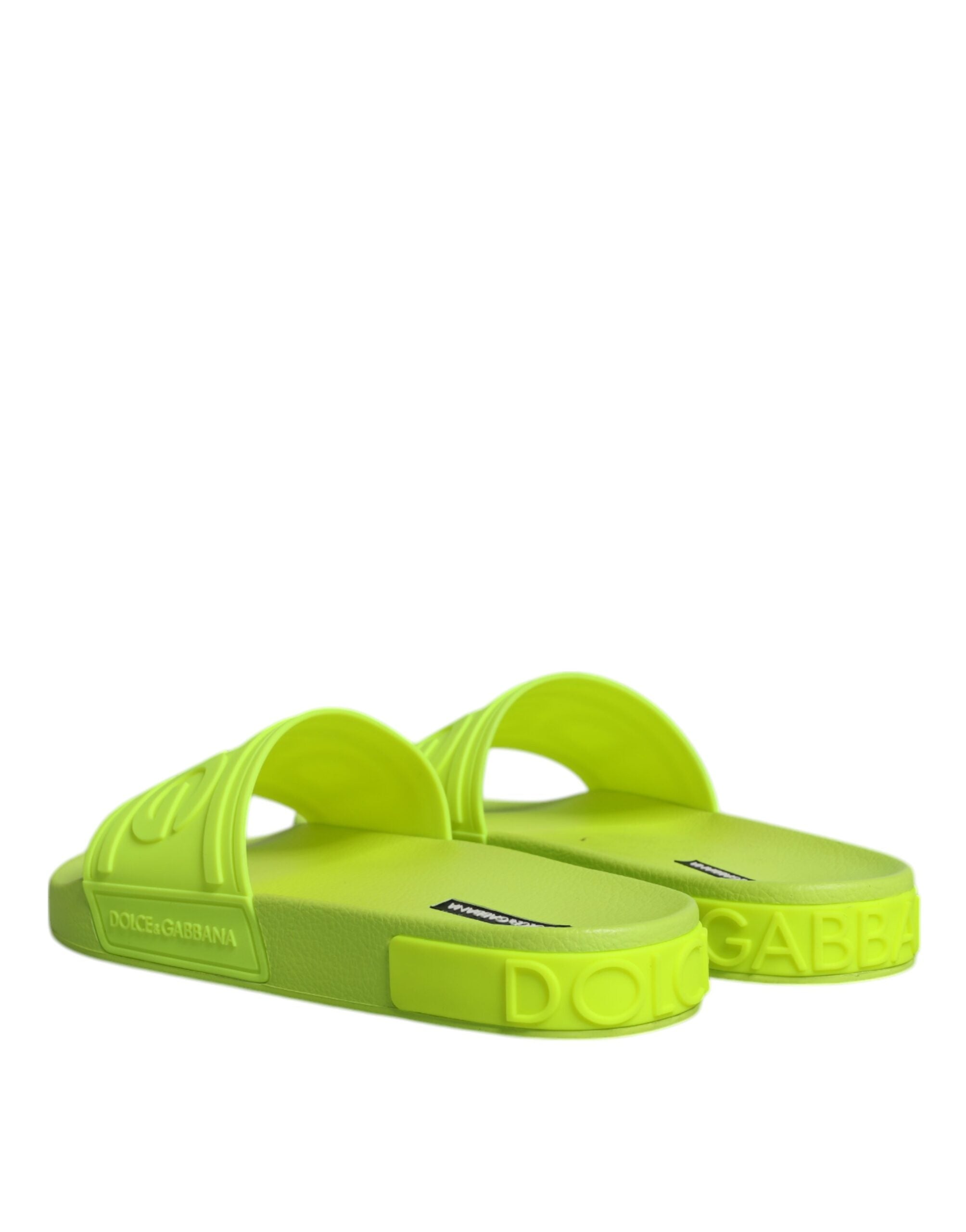 Dolce & Gabbana Green Rubber Slides Sandals Beachwear Shoes -   -  Dolce & Gabbana.