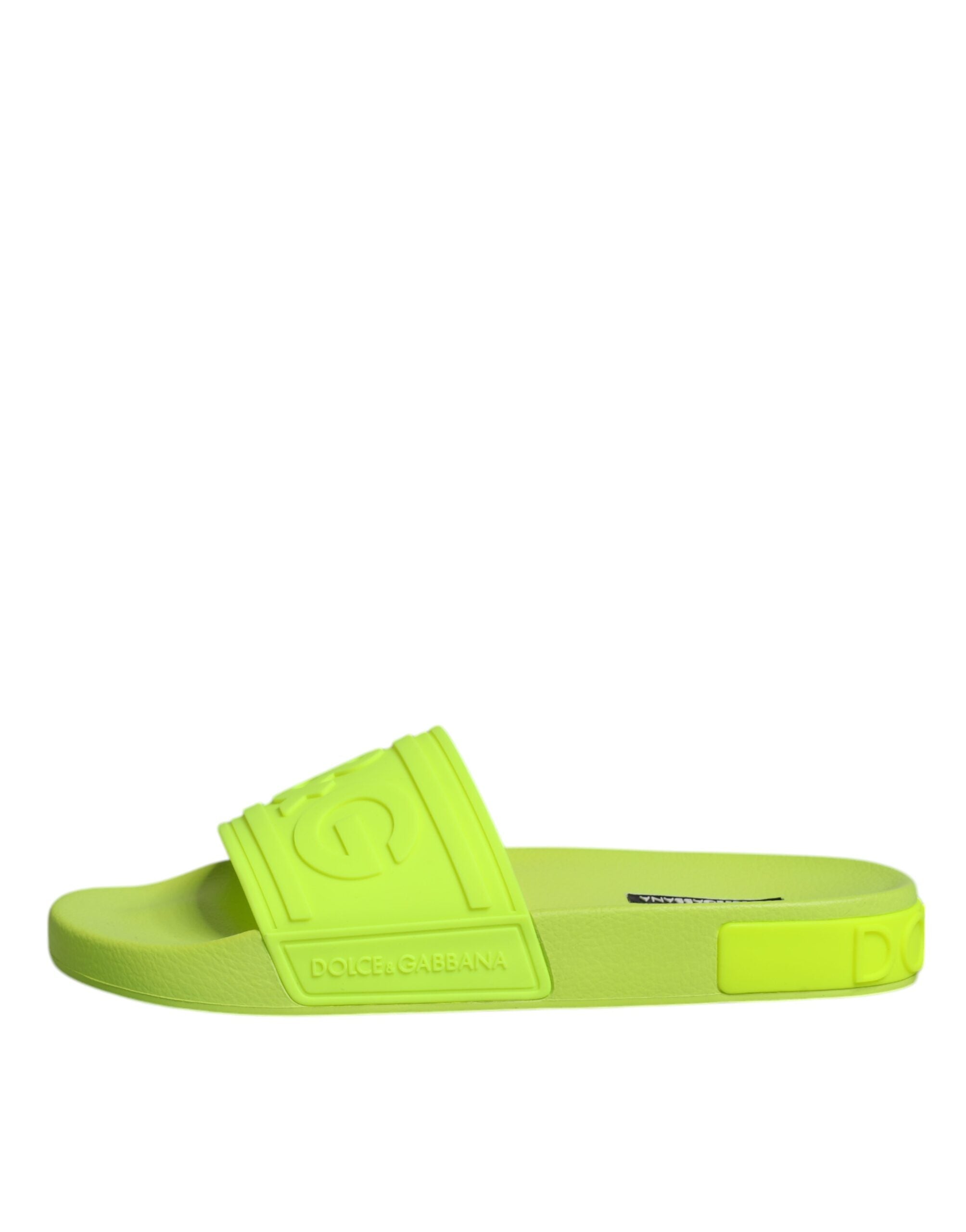 Dolce & Gabbana Green Rubber Slides Sandals Beachwear Shoes -   -  Dolce & Gabbana.
