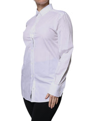 Dolce & Gabbana White Cotton Collared Long Sleeves Shirt Top -   -  Dolce & Gabbana.