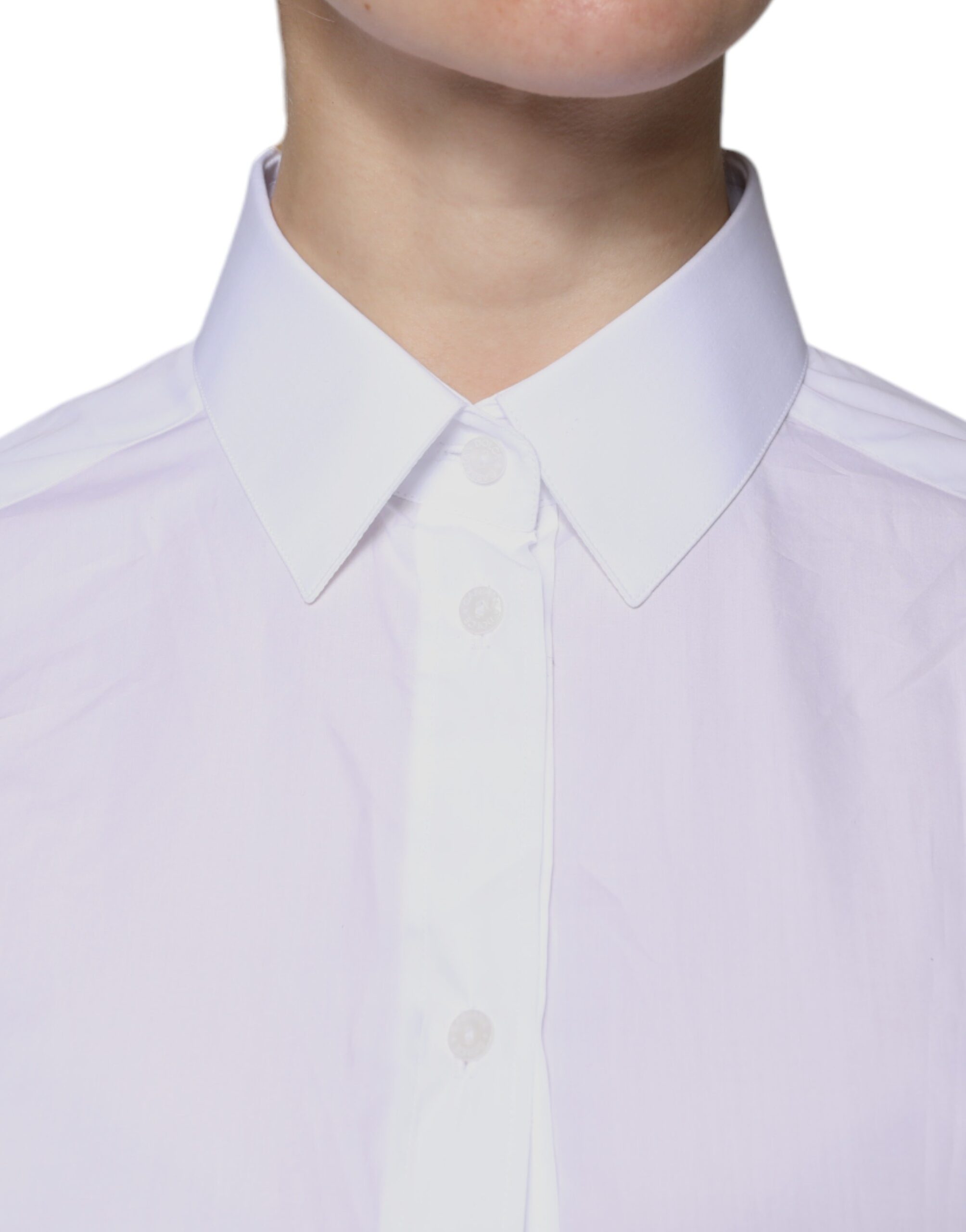 Dolce & Gabbana White Cotton Collared Long Sleeves Shirt Top -   -  Dolce & Gabbana.