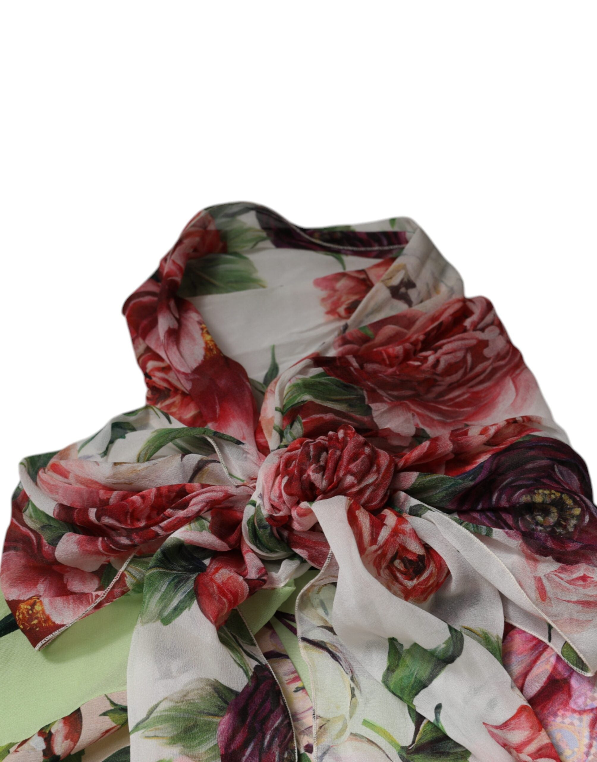 Dolce & Gabbana Multicolor Floral Patchwork Ascot Collar Top -   -  Dolce & Gabbana.