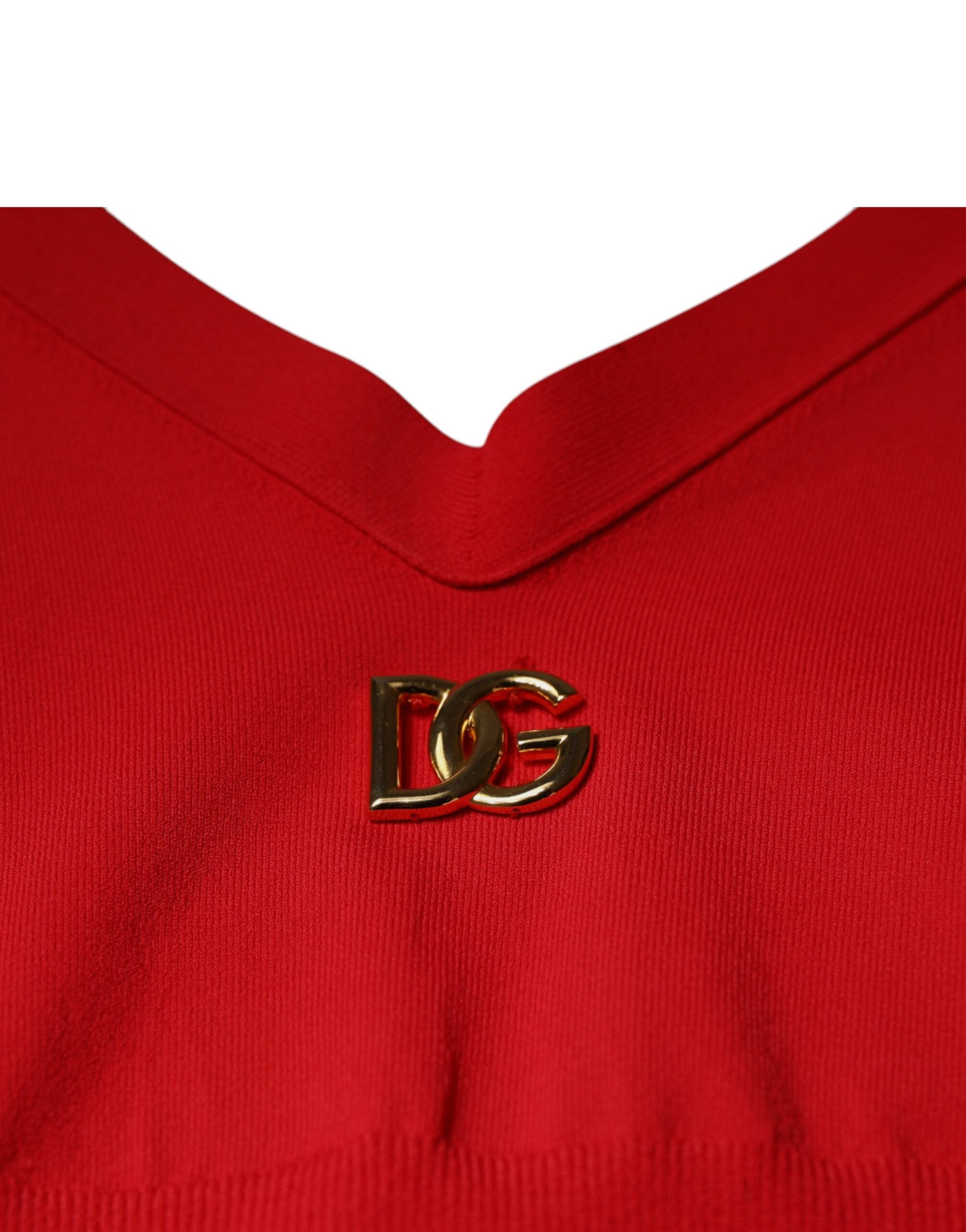 Dolce & Gabbana Red Viscose Sleeveless Halter Cropped Tank Top -   -  Dolce & Gabbana.