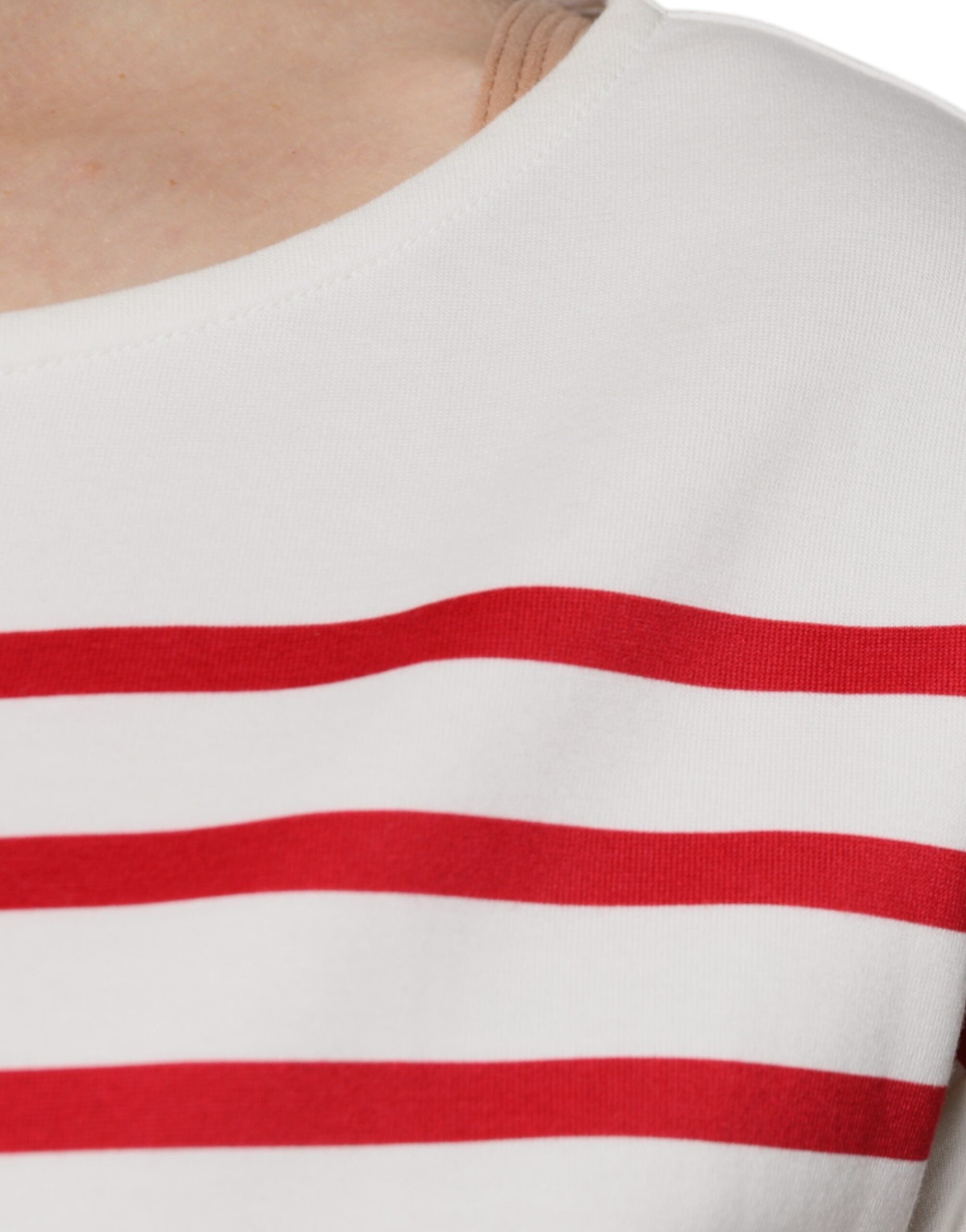 Dolce & Gabbana White Red Stripes Cotton Long Sleeves Top -   -  Dolce & Gabbana.