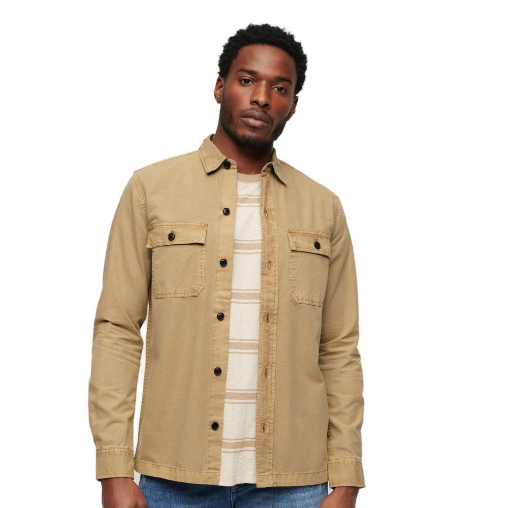 Superdry Beige Cotton Shirt -   -  Superdry.