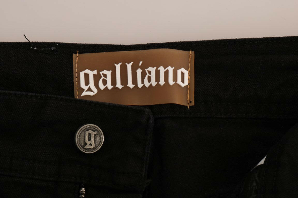 John Galliano Black Cotton Denim Stretch Regular Fit Jeans -   -  John Galliano.