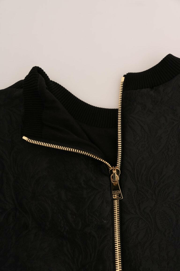 Dolce & Gabbana Black Brocade Cocktail Crystal Sweater -   -  Dolce & Gabbana.
