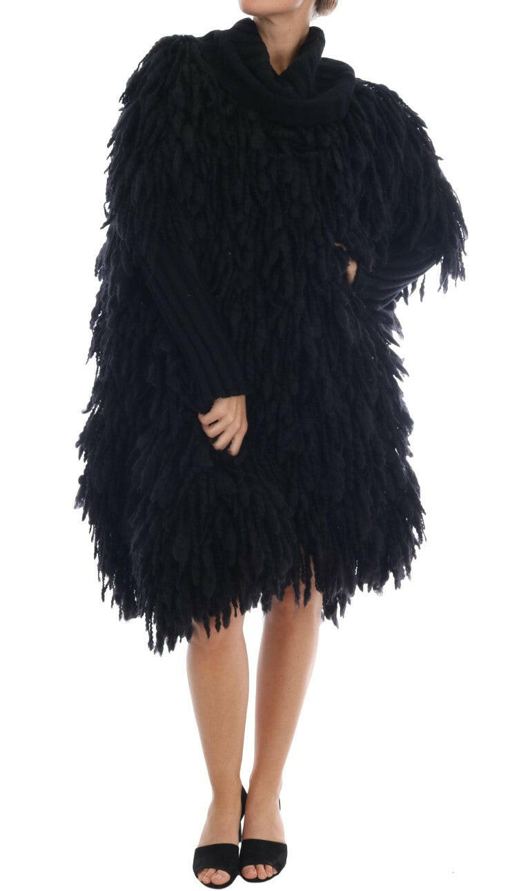 Dolce & Gabbana Black Fringes Wool Pullover Sweater -   -  Dolce & Gabbana.