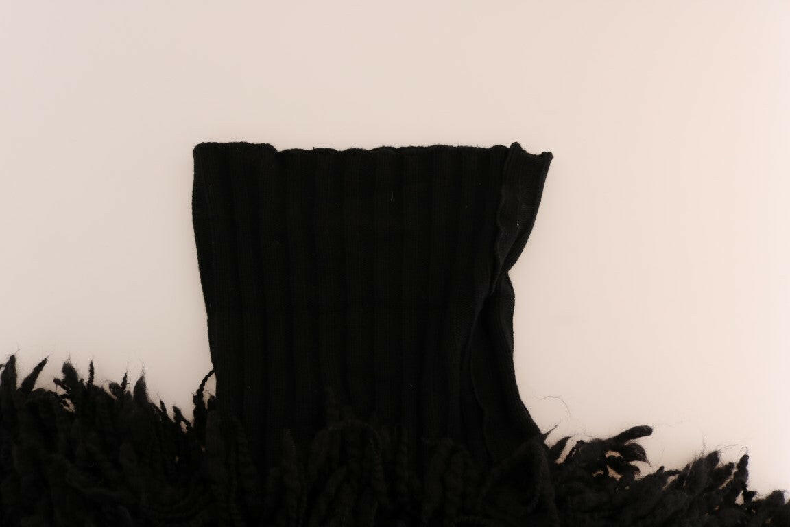Dolce & Gabbana Black Fringes Wool Pullover Sweater -   -  Dolce & Gabbana.