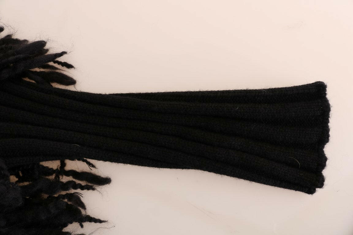 Dolce & Gabbana Black Fringes Wool Pullover Sweater -   -  Dolce & Gabbana.