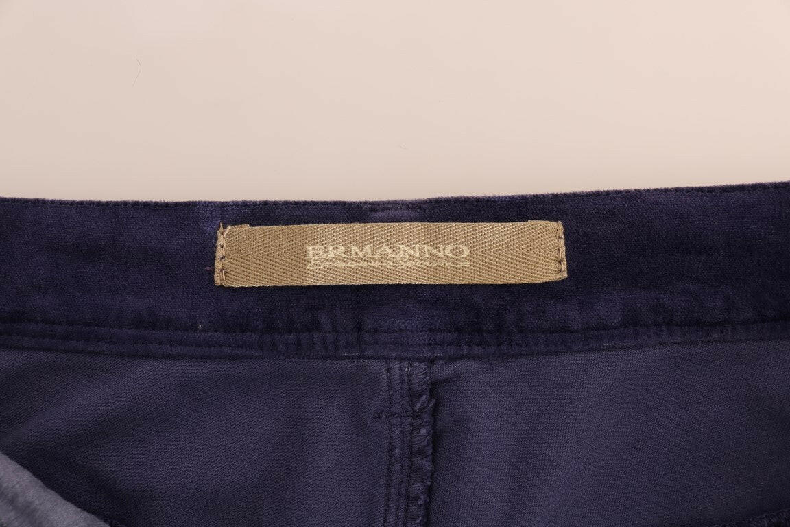 Ermanno Scervino Purple Corduroy Stretch Bootcut Pants -   -  Ermanno Scervino.