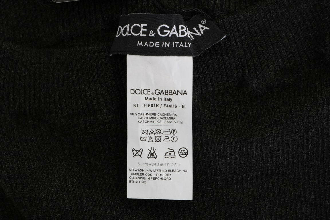 Dolce & Gabbana Gray Cashmere Ribbed Stretch Tights -   -  Dolce & Gabbana.