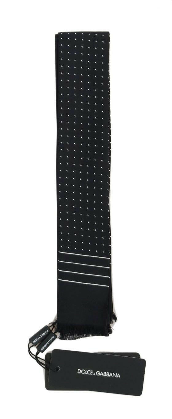 Dolce & Gabbana Dark Blue Polka Dotted Silk Scarf -  Neckties, Men -  Dolce & Gabbana.