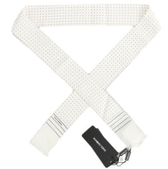 Dolce & Gabbana White Polka Dotted Silk Skinny Scarf -   -  Dolce & Gabbana.