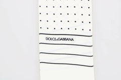 Dolce & Gabbana White Polka Dotted Silk Skinny Scarf -   -  Dolce & Gabbana.