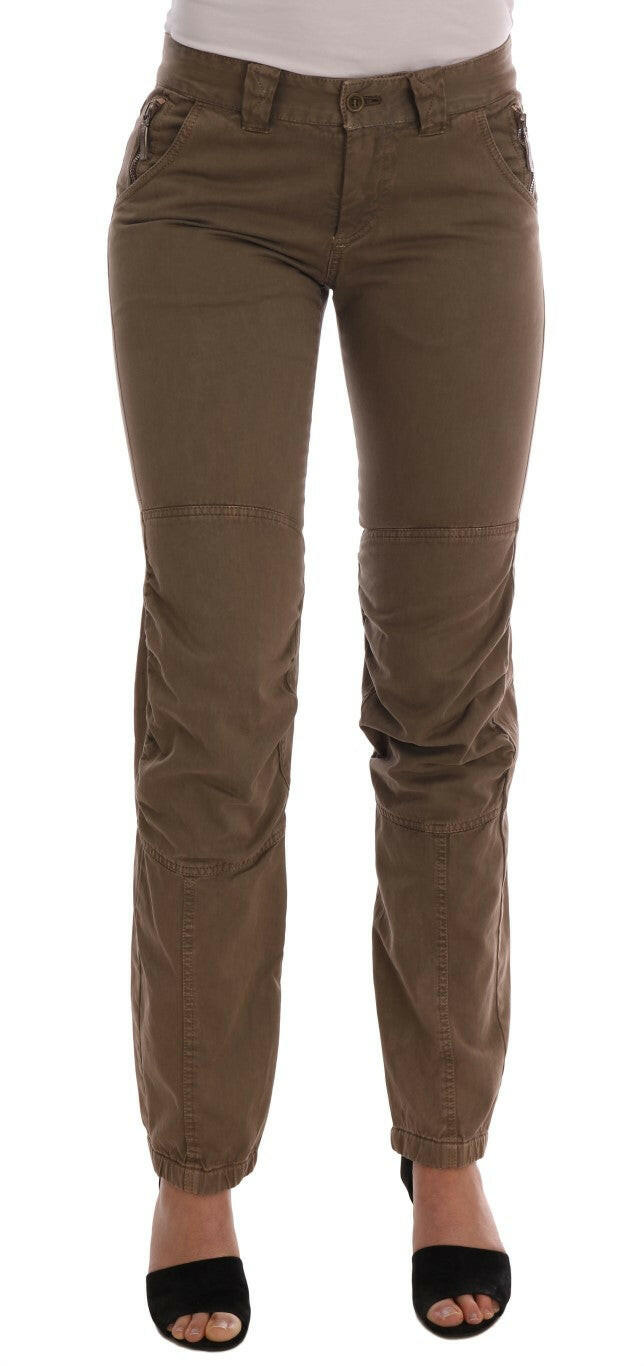 Ermanno Scervino Brown Cotton Casual Slim Fit Pants -   -  Ermanno Scervino.