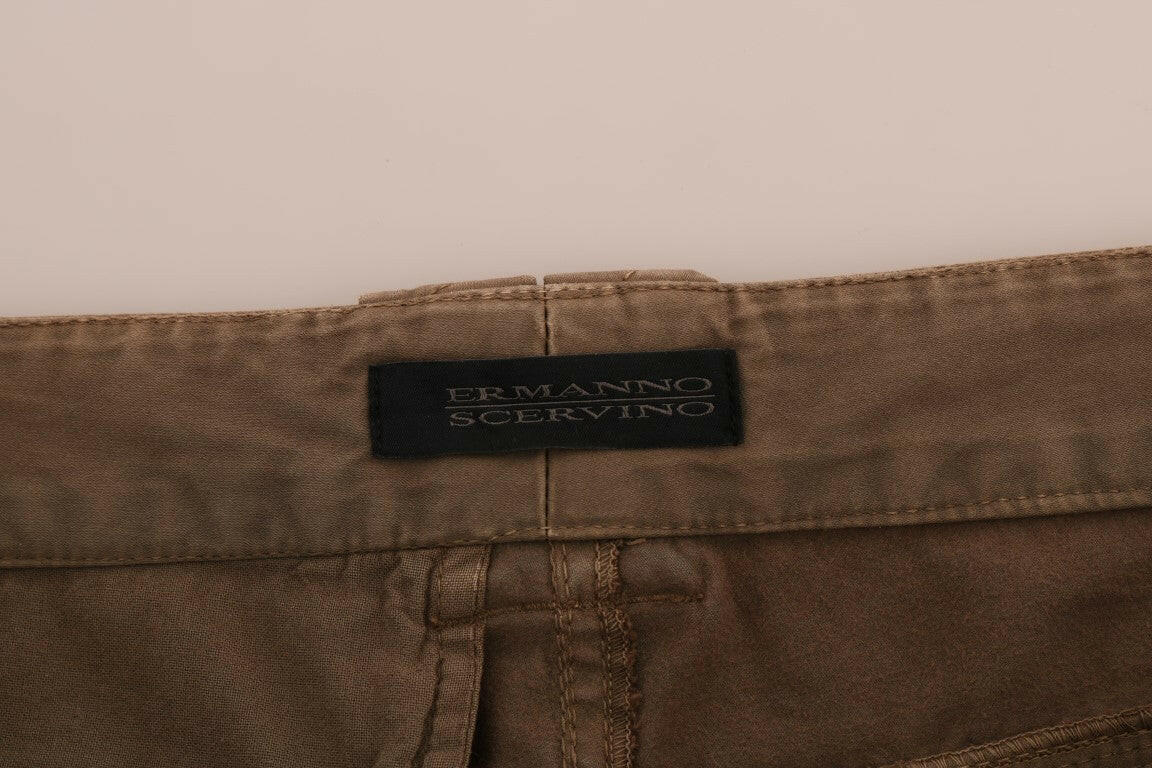 Ermanno Scervino Brown Cotton Casual Slim Fit Pants -   -  Ermanno Scervino.