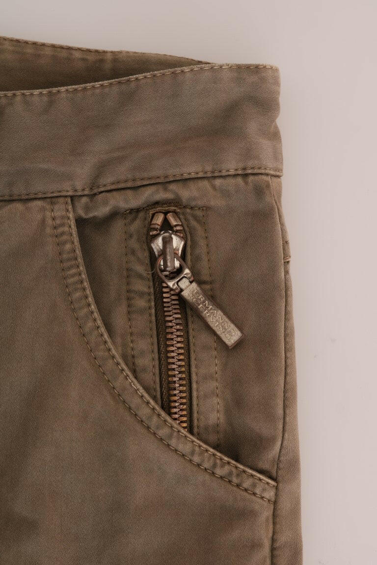 Ermanno Scervino Brown Cotton Casual Slim Fit Pants -   -  Ermanno Scervino.
