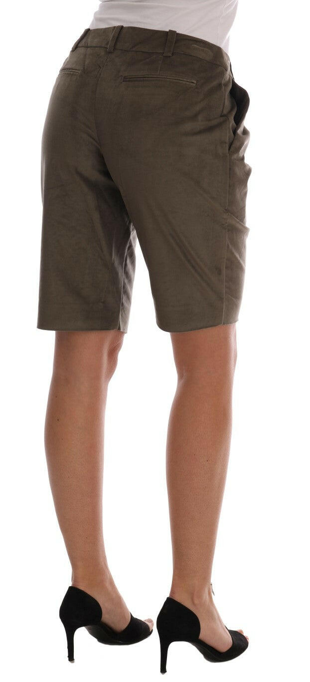 Ermanno Scervino Brown Velvet Bermuda Shorts -   -  Ermanno Scervino.