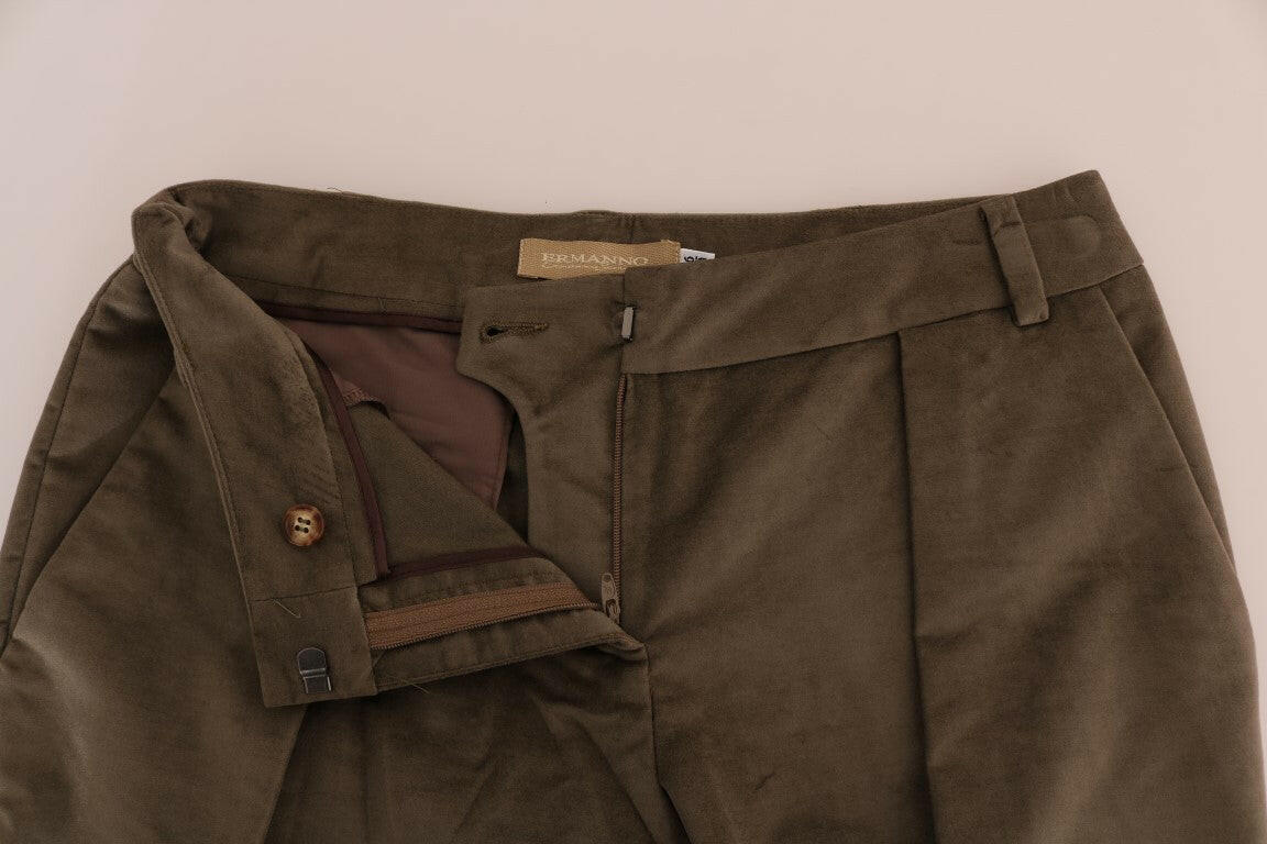 Ermanno Scervino Brown Velvet Bermuda Shorts -   -  Ermanno Scervino.