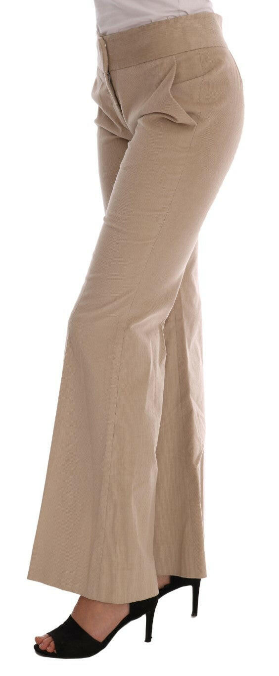 Ermanno Scervino Beige Cotton Bootcut Pants -   -  Ermanno Scervino.