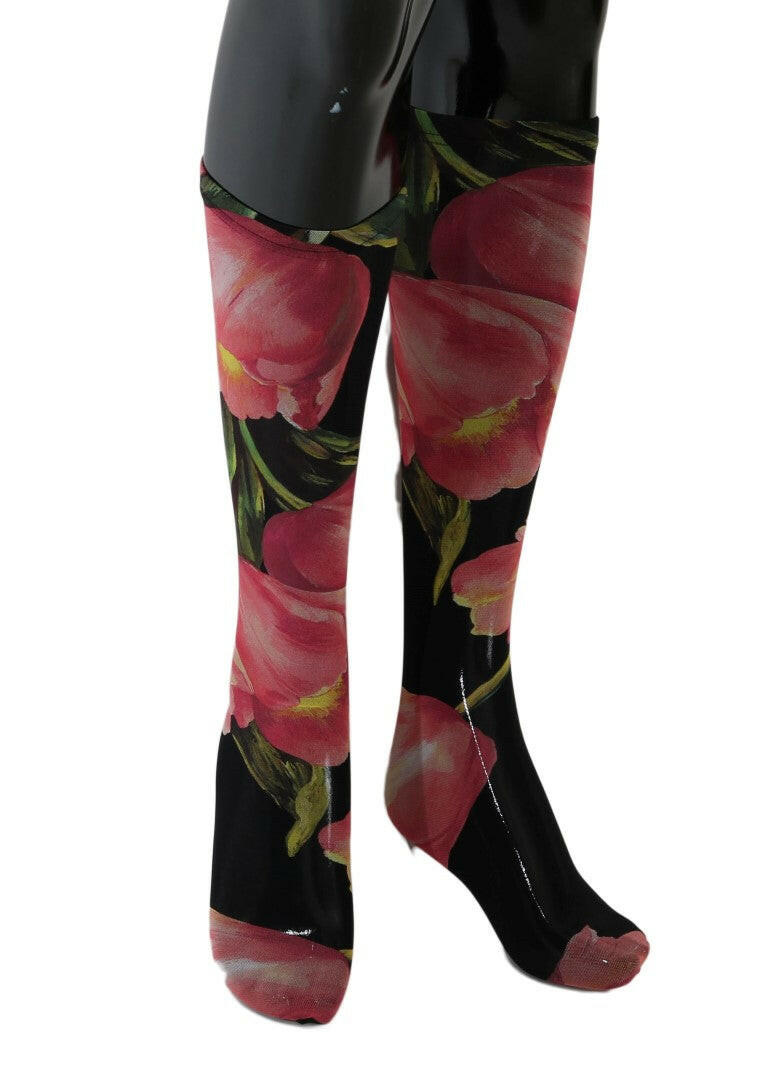 Dolce & Gabbana Multicolor Floral Tulip Nylon Socks -   -  Dolce & Gabbana.