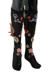 Dolce & Gabbana Black Stretch Carretto Crystal Socks -   -  Dolce & Gabbana.