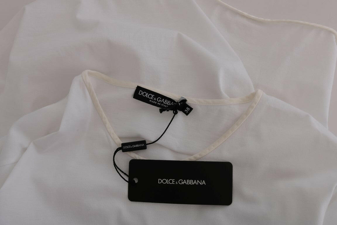 Dolce & Gabbana White Cotton Silk T-Shirt -   -  Dolce & Gabbana.
