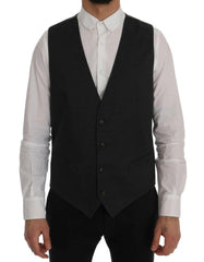 Dolce & Gabbana Gray STAFF Cotton Rayon Vest -  Vests for Men Suits -  Dolce & Gabbana.
