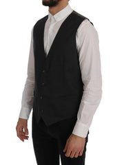 Dolce & Gabbana Gray STAFF Cotton Rayon Vest -  Vests for Men Suits -  Dolce & Gabbana.