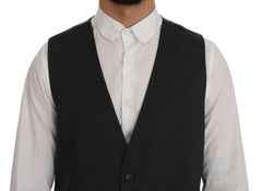 Dolce & Gabbana Gray STAFF Cotton Rayon Vest -  Vests for Men Suits -  Dolce & Gabbana.