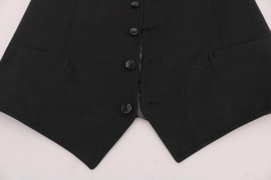 Dolce & Gabbana Gray STAFF Cotton Rayon Vest -  Vests for Men Suits -  Dolce & Gabbana.