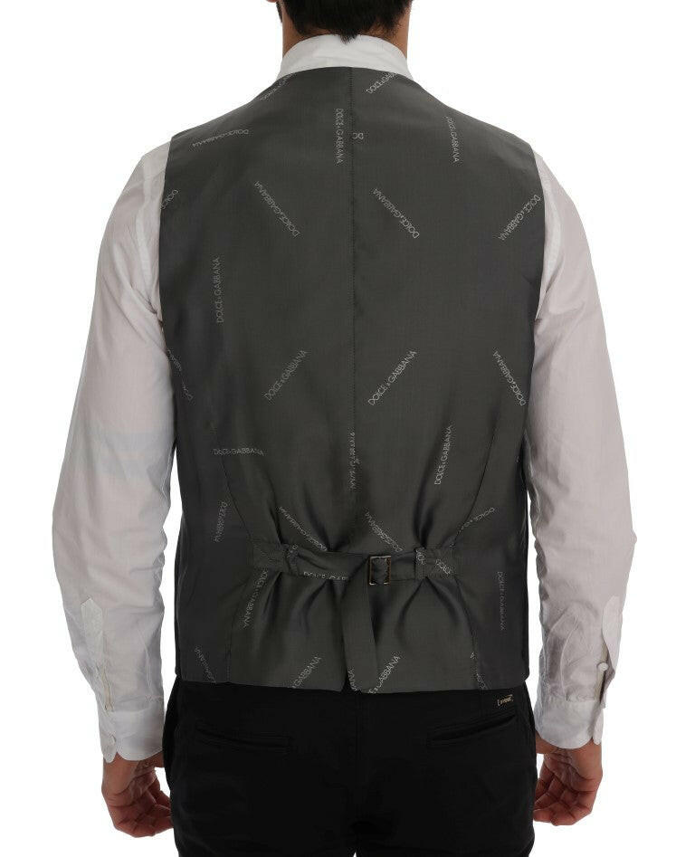Dolce & Gabbana Black STAFF Cotton Rayon Vest -  Vests for Men Suits -  Dolce & Gabbana.