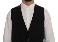 Dolce & Gabbana Black STAFF Cotton Rayon Vest -  Vests for Men Suits -  Dolce & Gabbana.