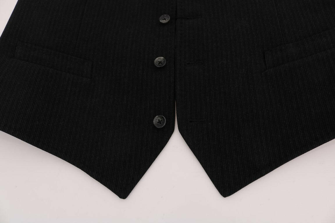 Dolce & Gabbana Black STAFF Cotton Rayon Vest -  Vests for Men Suits -  Dolce & Gabbana.