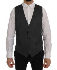 Dolce & Gabbana Gray STAFF Cotton Rayon Vest -  Vests for Men Suits -  Dolce & Gabbana.