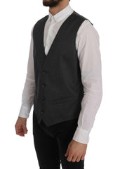 Dolce & Gabbana Gray STAFF Cotton Rayon Vest -  Vests for Men Suits -  Dolce & Gabbana.