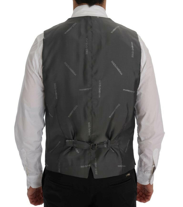 Dolce & Gabbana Gray STAFF Cotton Rayon Vest -  Vests for Men Suits -  Dolce & Gabbana.