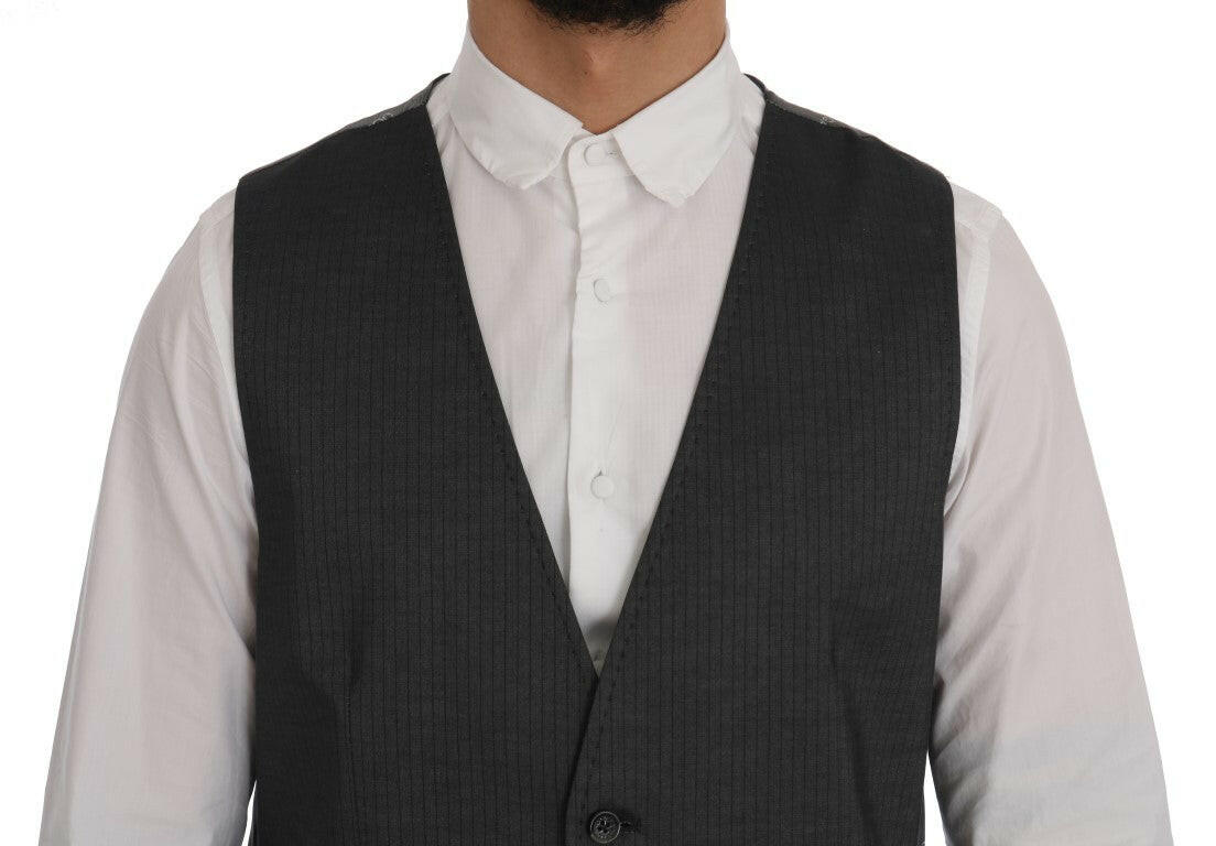 Dolce & Gabbana Gray STAFF Cotton Rayon Vest -  Vests for Men Suits -  Dolce & Gabbana.