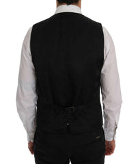 Dolce & Gabbana Blue Wool Stretch Vest -  Vests for Men Suits -  Dolce & Gabbana.