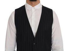 Dolce & Gabbana Blue Wool Stretch Vest -  Vests for Men Suits -  Dolce & Gabbana.