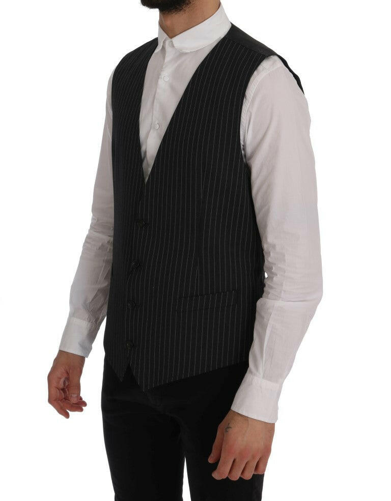Dolce & Gabbana Gray Wool Stretch Vest -  Vests for Men Suits -  Dolce & Gabbana.