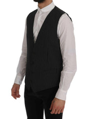 Dolce & Gabbana Gray Wool Stretch Vest -  Vests for Men Suits -  Dolce & Gabbana.